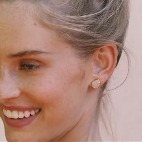 Kendra Scott Tessa Gold Stud Earrings in Iridescent Drusy (sold on site for $85) - Picture 7 of 7